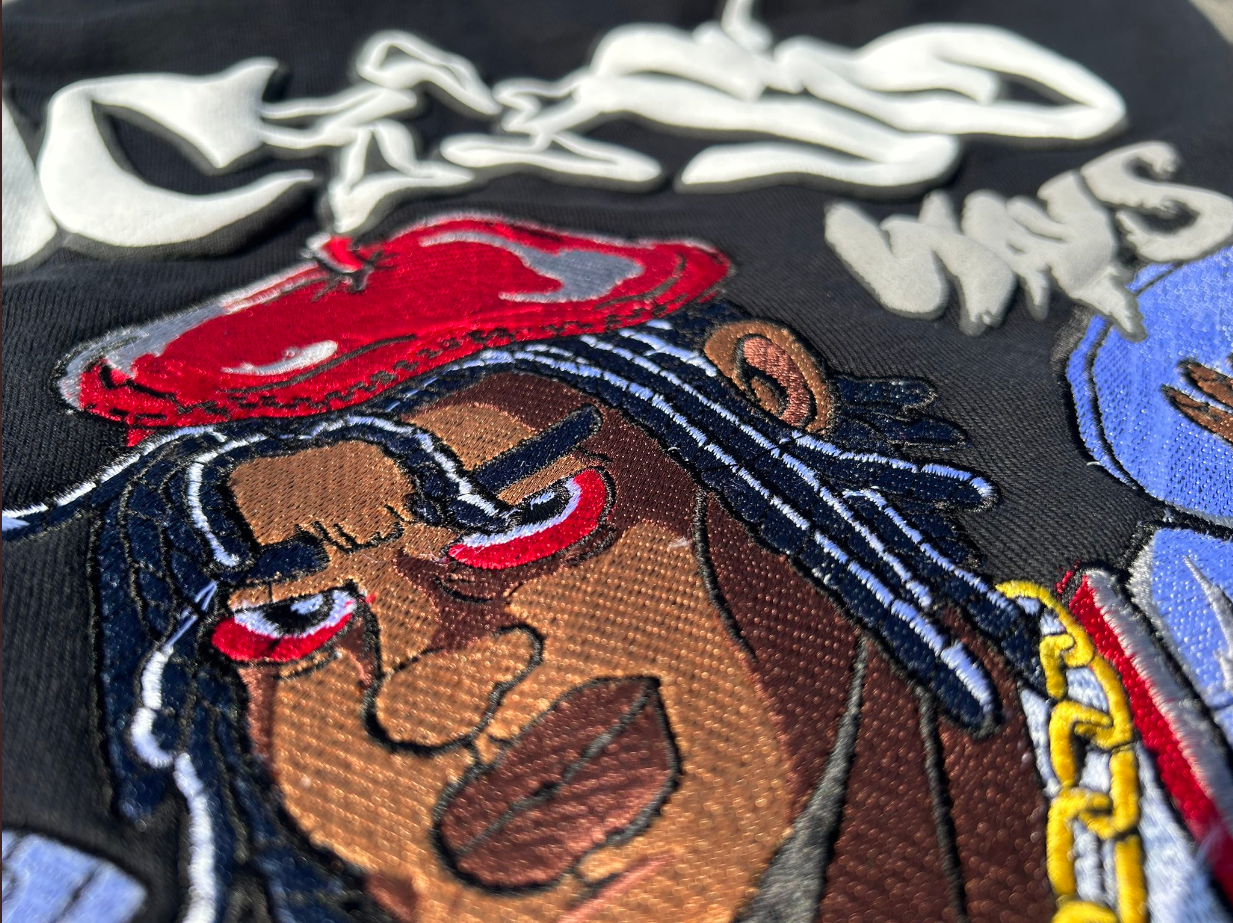 PW RED PAINTER CROPPED HOODIE