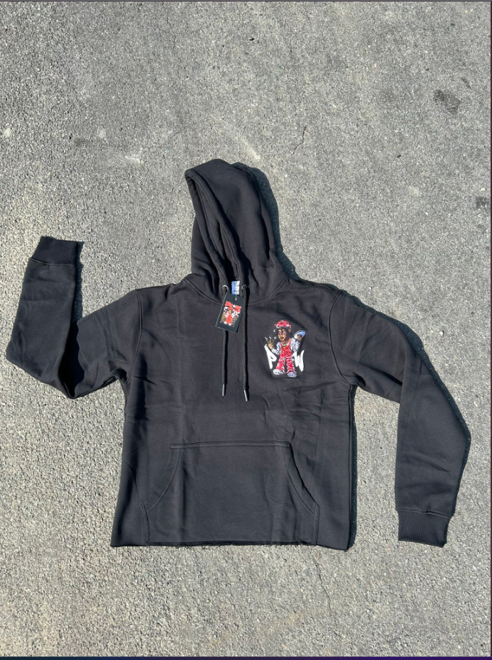 PW RED PAINTER CROPPED HOODIE