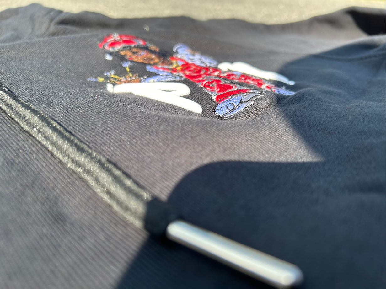 PW RED PAINTER CROPPED HOODIE